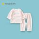 Tongtai quần áo trẻ sơ sinh 1-6 tháng bé mùa xuân và mùa thu quần áo bộ bé kimono quần bộ đồ lót hai mảnh bộ.