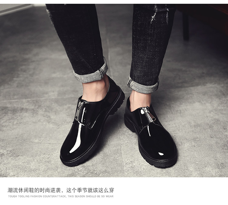 Giày da sáng chế mới xu hướng giày mùa thu giản dị giày đế dày dày đế giày thổ cẩm Anh giày thấp - Giày thấp giày sneaker nam đẹp