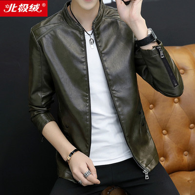 北极绒男士真皮皮衣外套立领加绒加厚皮夹克