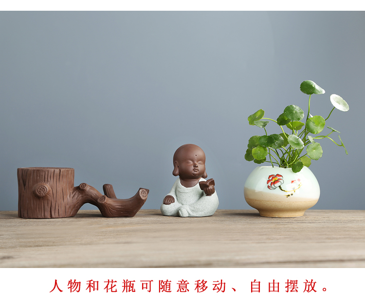 Sáng tạo nước xanh thủy canh chậu hoa tím cát bình nhỏ nhà phòng khách trang trí nhà sư nhỏ trang trí nước bảo tồn Zen mới - Vase / Bồn hoa & Kệ giỏ sắt treo chậu hoa ban công