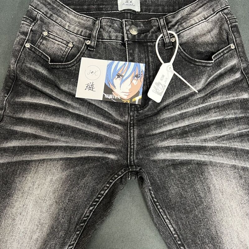 Jixuan In-Stock Cleanfit Black Denim 3.0 American Retro Flared Jeans Trendy Men's Slim-Fit Long Pants for Autumn