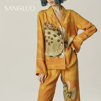 Sangluo annual ‘Fish’ holiday gift silk pajamas set women's Deng Yuen famous silk home clothes