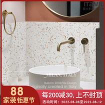 Orange Japanese style wind toilet wall design fine grinded stone tile toilet floor tile 30x30 anti - slip