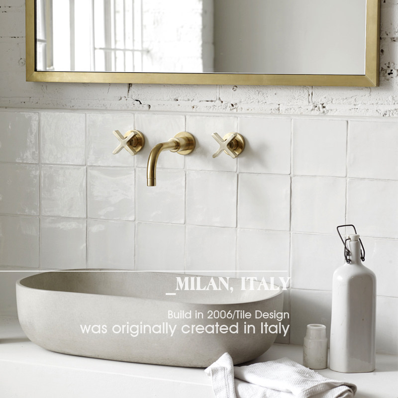 Milk Oil color handmade brick Mind bathroom Tile Designer Shop Wall Brick Modern Nordic Windy Oil Fruits Green