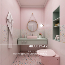 Macaron tiles Italy Milan Nordic kitchen bathroom pink toilet wall tiles Net Red imported tiles