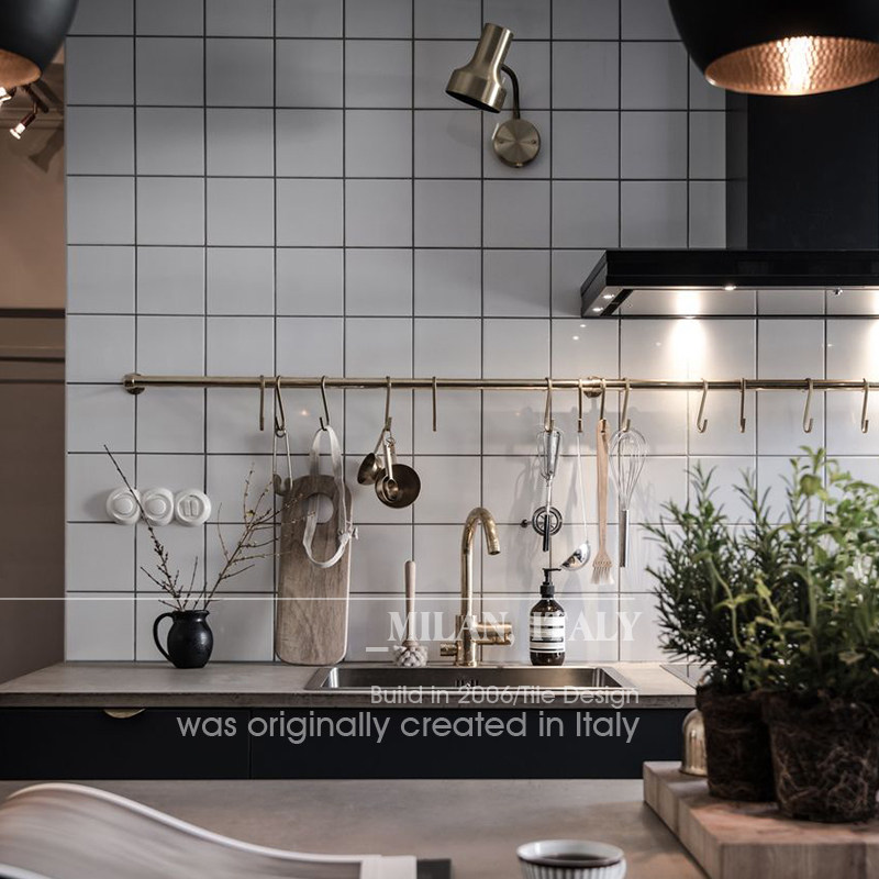 Nordic checkered brick net red and white brick Powder room tile kitchen bread brick Balcony wall brick 150 100