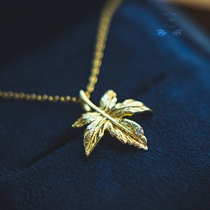 Tonbody 925 silver maple leaf necklace small fresher minimalist Yosemsonian lock bone chain maple Leaf female ins wind
