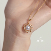 Winter Sun Group Zircon Retro Palace Natural Strong Freshwater Pearl 925 Silver Necklace Female temperament