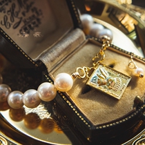 Alice Playing Cards Rabbit 925 Silver Square Card Pendant High Quality Natural Freshwater Trendy Pearl Bracelet Bracelet