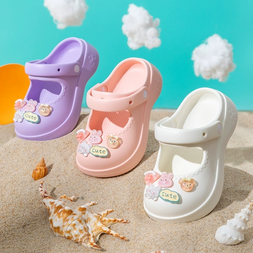 Детские летние тапочки, нескользящие туфли, пляжная обувь для принцессы, слайдеры, подходит для подростков, семейный стиль