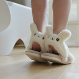 Детские тапочки, зимняя милая нескользящая обувь, флисовые удерживающие тепло туфли