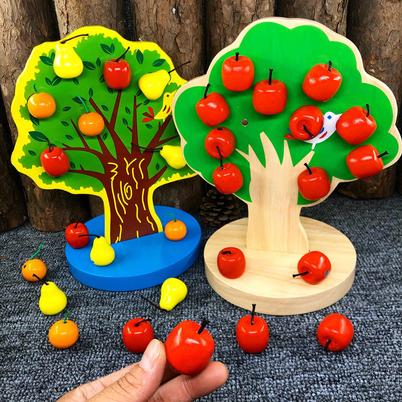 Promotion Wooden Magnetic Apple Tree Christmas Tree Kindergarten Montservern Early Education Educational Mathematics Arithmetic Children's Toys