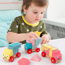 Early teaching Yi intelligent truck assembly block car space sensing logic thinking training parent - child interactive childrens toys