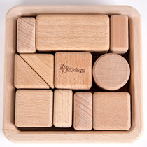 Imported beech solid wood paint-free baby can bite environmental protection building blocks large particles baby enlightenment educational toys