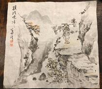 Qiao Duan returned to China Xiu Taoist landscape figures ink painting a square foot sketch Japanese calligraphy and painting decoration