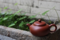 Round edge pot Xie Sibo pure handmade Zhu mud hand-held pot Chaozhou hand-held pot Xie Hua son New