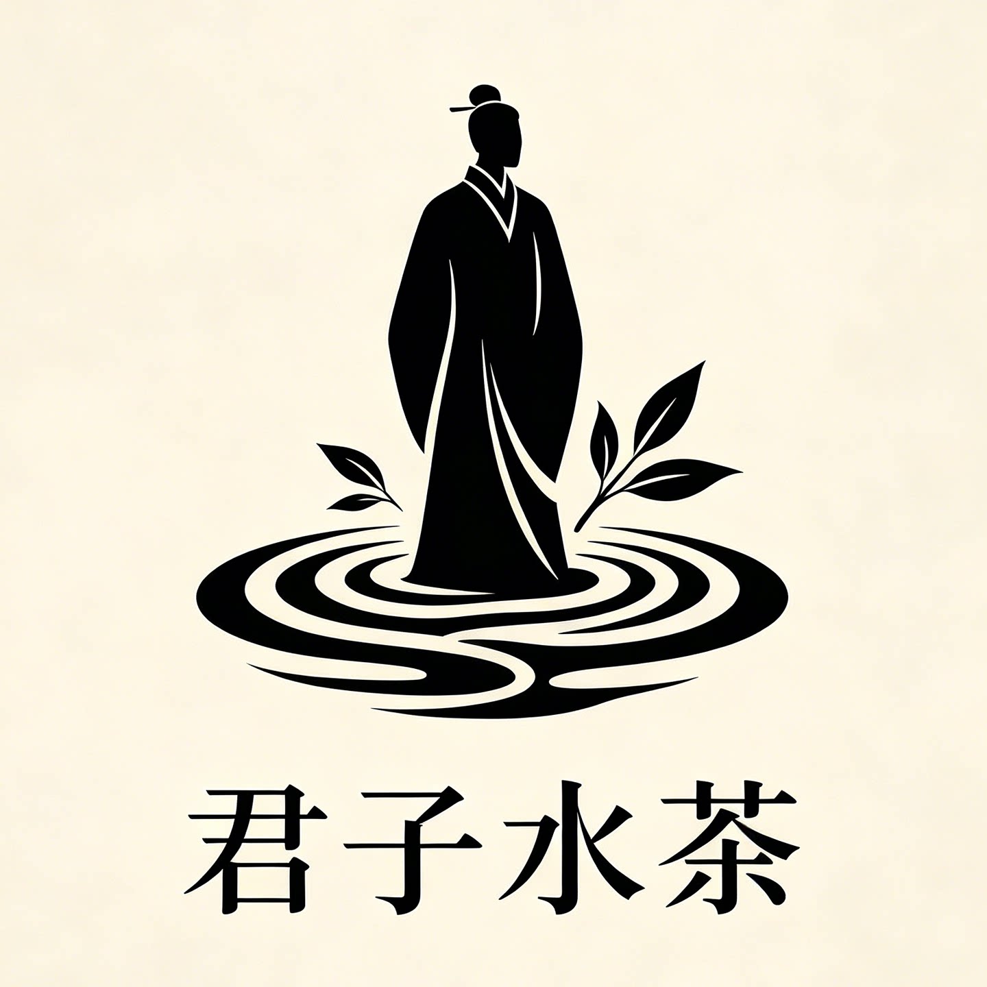 君子水茶的LOGO