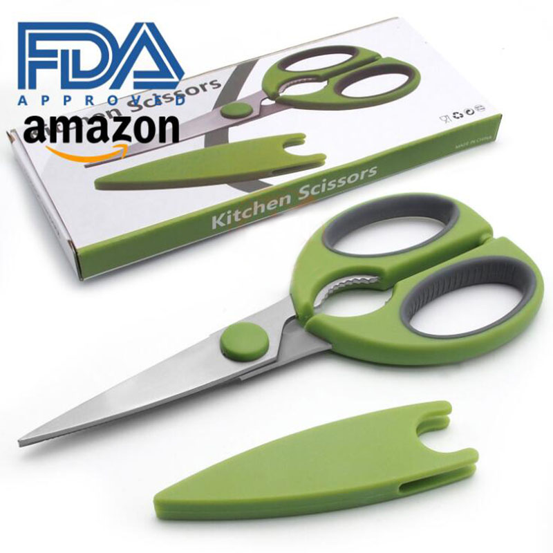 Cross-border Eugine Kitchen Scissors Stainless Steel Food Cut Pinch Walnut Home Multifunction Clippers