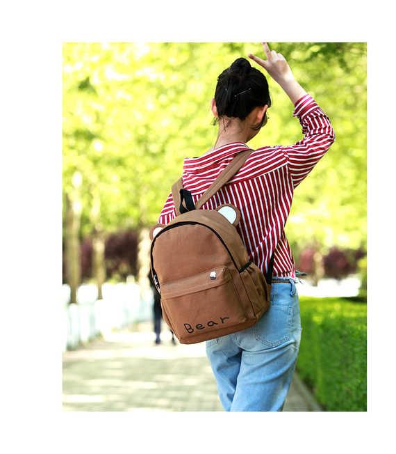 Túi nữ dễ thương phiên bản Hàn Quốc của trường sinh viên ba lô in phim hoạt hình túi vải Nhật Bản em gái mềm Chao Chao vai nữ cặp học sinh tiểu học nữ