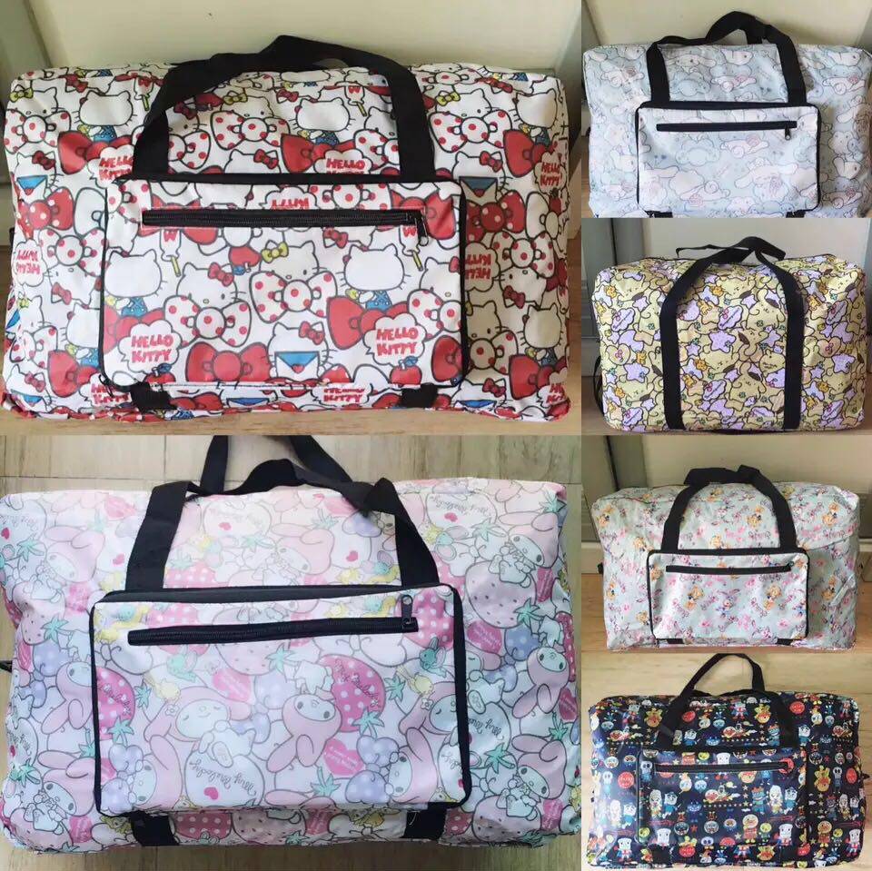 Travel bag Cartoon Folding Luggage Bag of Pull Rod Box Large Capacity Portable Travel Single Shoulder Luggage Containing bag