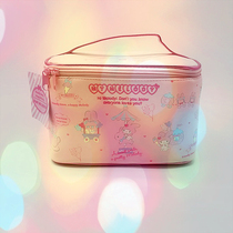 Multifunctional cosmetics bag case portable pu leather simple large capacity portable storage bag box cute girl