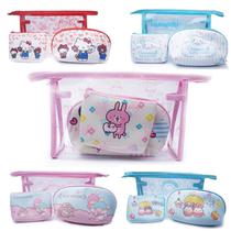 Cartoon cosmetic bag 3-piece set travel transparent waterproof wash bag portable outdoor large capacity storage bag