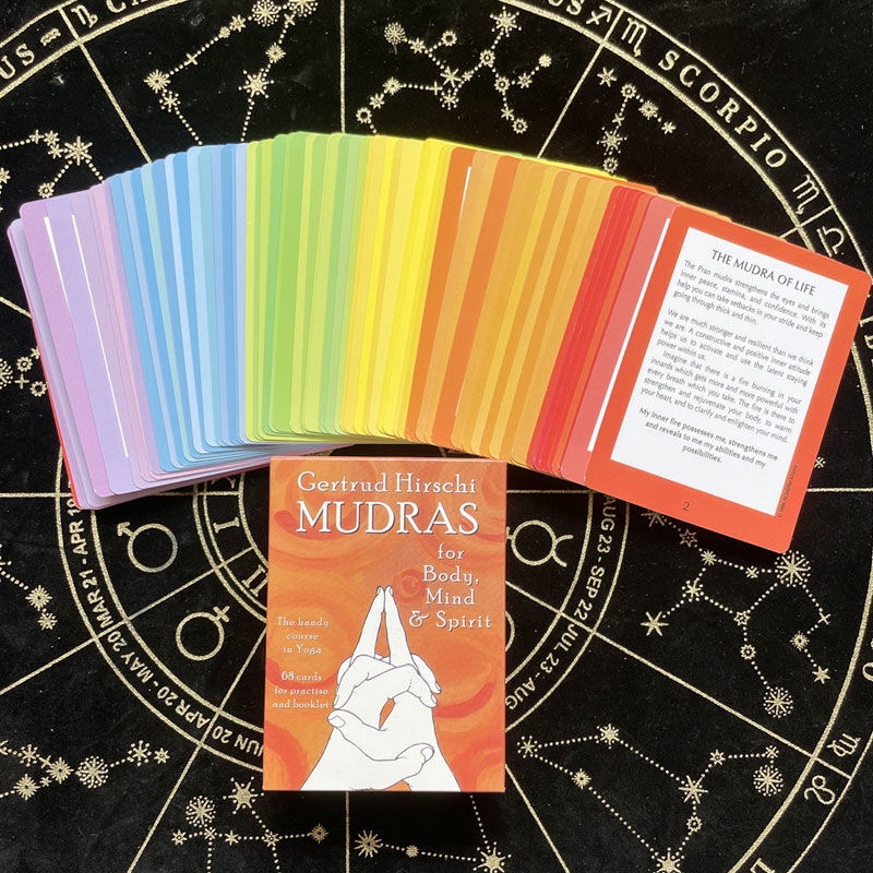 11*6.5cm Yoga Gesture Practice Cards for Body and Mind 68 Practice Cards