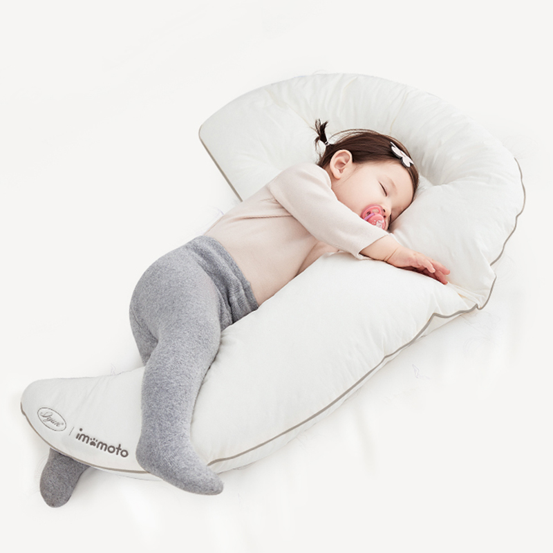 爱孕宝宝安抚枕婴儿多功�能睡觉抱枕儿童月牙�安抚枕透气新生儿枕头