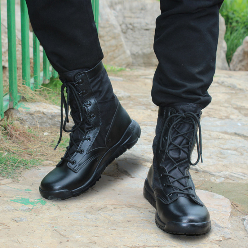 Spring Autumn CQB Ultralight Combat Training Boots Men's Special Soldiers Desert Boots Tactical Boots Outdoor Climbing Boots High Barrel Military Fans Boots