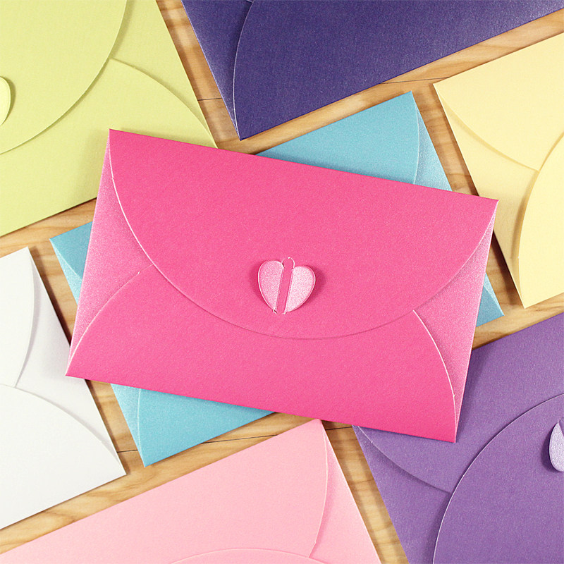 20 creative love buckle greeting card envelopes thickened high-grade pearl paper envelope bags romantic love letter invitation envelopes