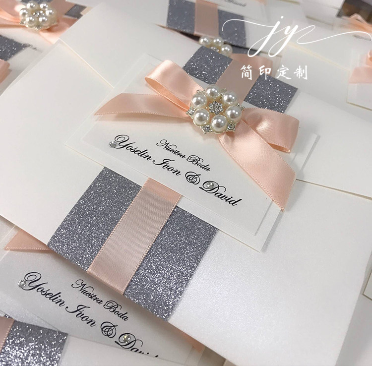 Simple printed original high-end custom card sets wedding invitations wedding invitations wedding creative tri-fold invitations