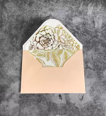 Double bronzing flower leaves rectangular Mori flower hipster pink wedding wedding invitations envelope