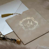 Customized square card set tassel personality wedding invitations European hot stamping invitation invitation letter