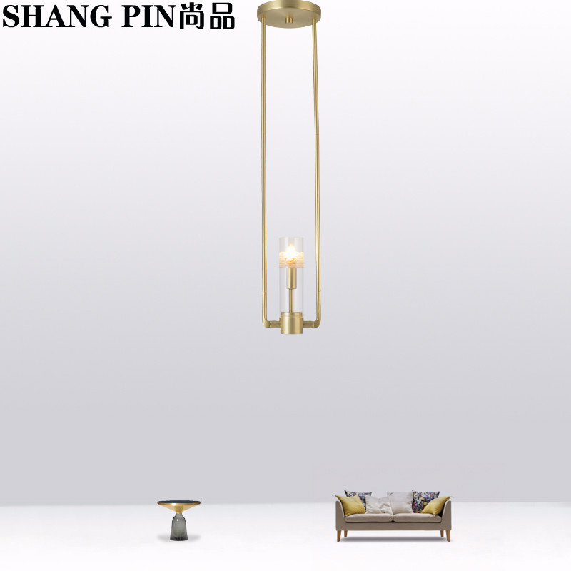 Post-modern American minimalist single-head small chandelier bedroom bedside bar table lamp front desk model room club dining room chandelier