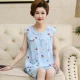 Bộ đồ ngủ phụ nữ mùa hè cotton lụa cotton tinh khiết áo vest ngắn tay bà mẹ trung niên không tay mùa hè cotton lỏng phù hợp với dịch vụ nhà - Giống cái