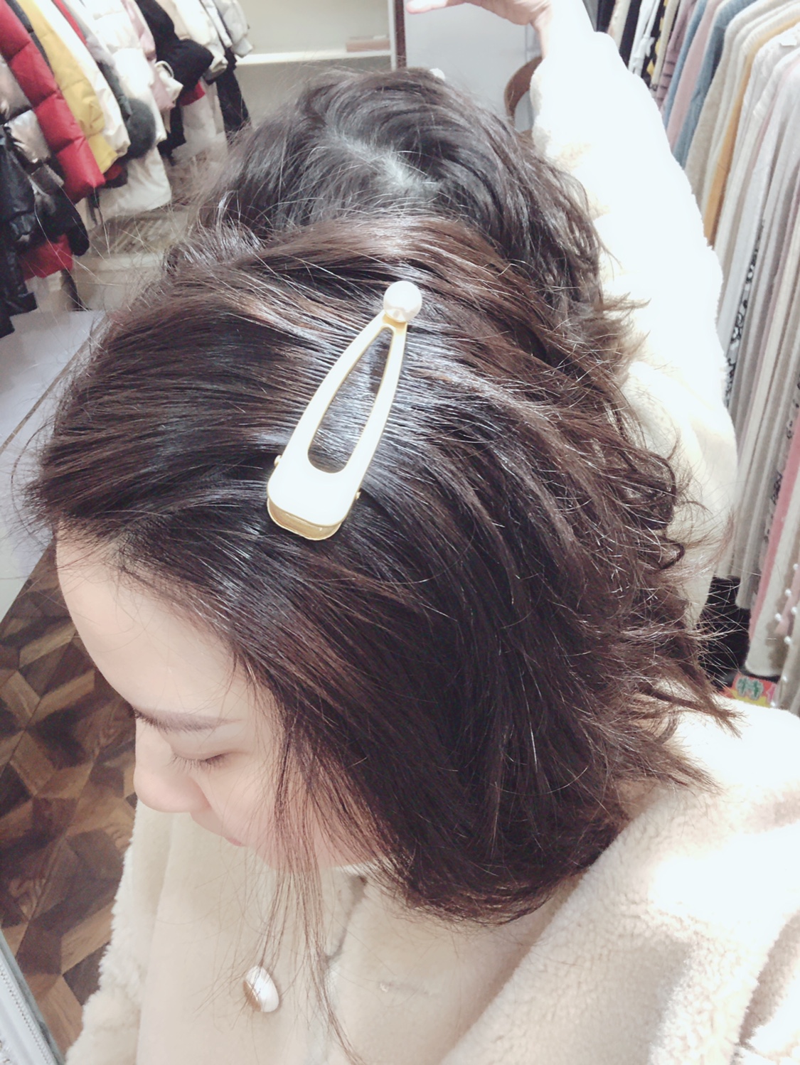 Ins gió đơn giản kẹp tóc kim loại Hàn Quốc dài bên clip trên clip kẹp tóc người lớn phụ kiện tóc vịt vịt clip từ clip cột tóc cho bé gái