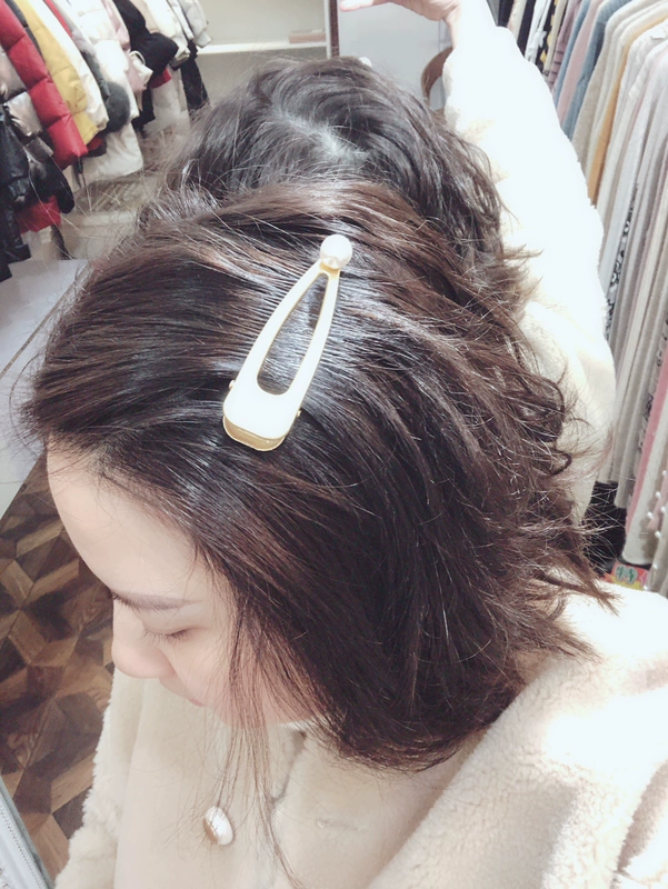 Ins gió đơn giản kẹp tóc kim loại Hàn Quốc dài bên clip trên clip kẹp tóc người lớn phụ kiện tóc vịt vịt clip từ clip băng đô cho bé