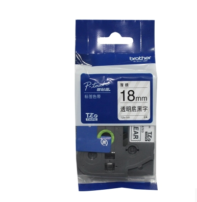 Brother Mark Machine Ribbon TZe-141 Transparent Bottom Black Character 18MM Label with pt-2430pcz p900