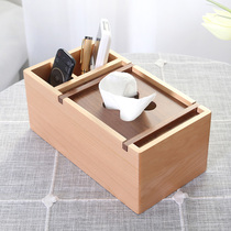 Multifunctional wooden tissue box beech wood Nordic wooden box office home living room solid wood paper box storage box creative