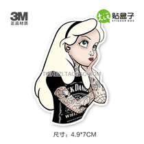 Tattoo Alice Cartoon Sticker Suitcase Stickers Notebook Sticker Wave Card Suitcase Tide Sticker