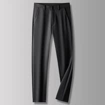 2021 autumn trousers mens business dress hanging youth slim straight tube non-iron elastic large size long pants