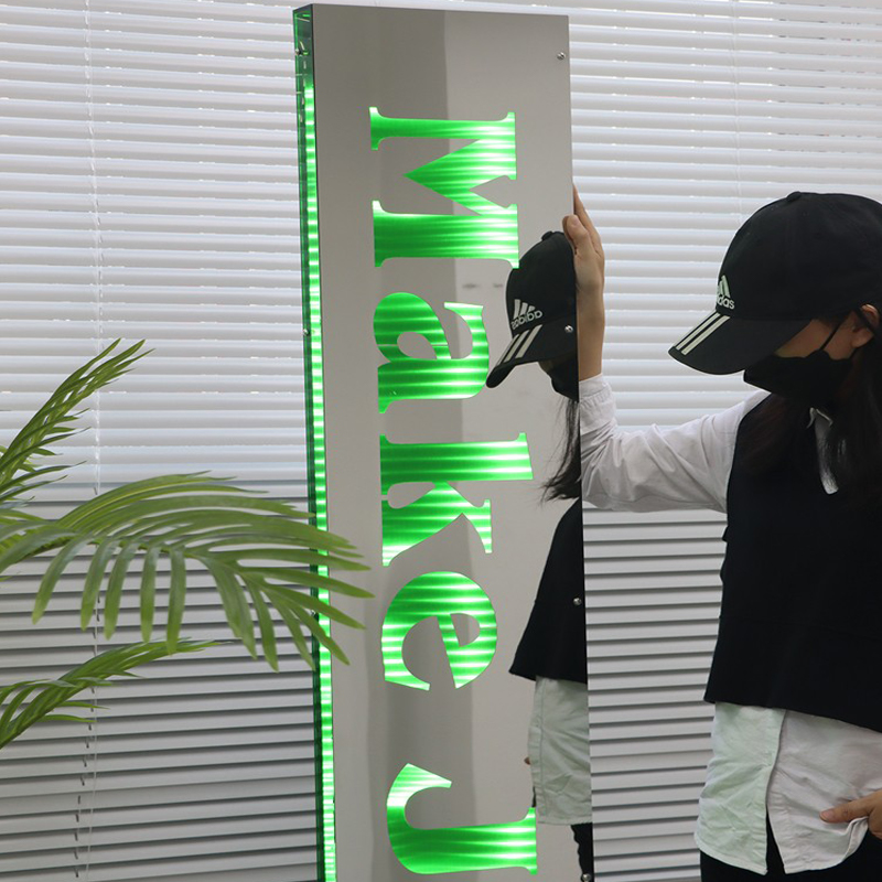 Mirror acrylic light box billboard hanging led luminous signboard custom ins net red wind milk tea light card custom