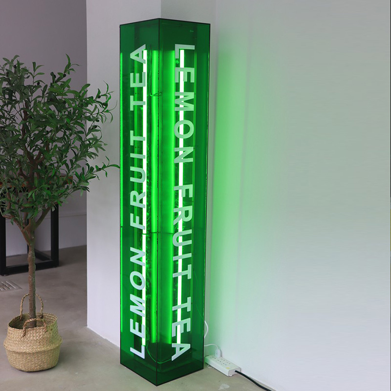 Creative L-shape Corner Acrylic Light Box Milk Tea Shop Online Red Shop Hung Door Head Luminous Advertising Sign Set