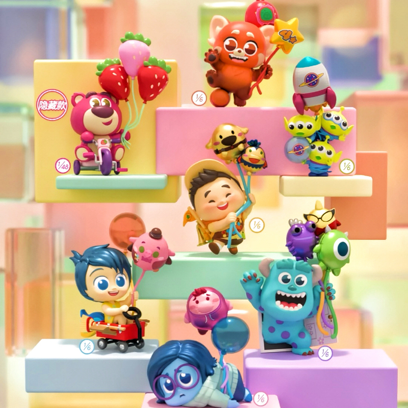 Authentic Hot Toys Pixar Balloon Series Cosbi Mini Figure Blind Box Hand-Made Figurine Three-Eyed Alien Doll Gift