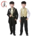 Chàng trai tuxedo hoa cô gái Set Set Anh vest Bộ đồ nhỏ cho trẻ em Hiệu suất biểu diễn Piano Dịch vụ biểu diễn