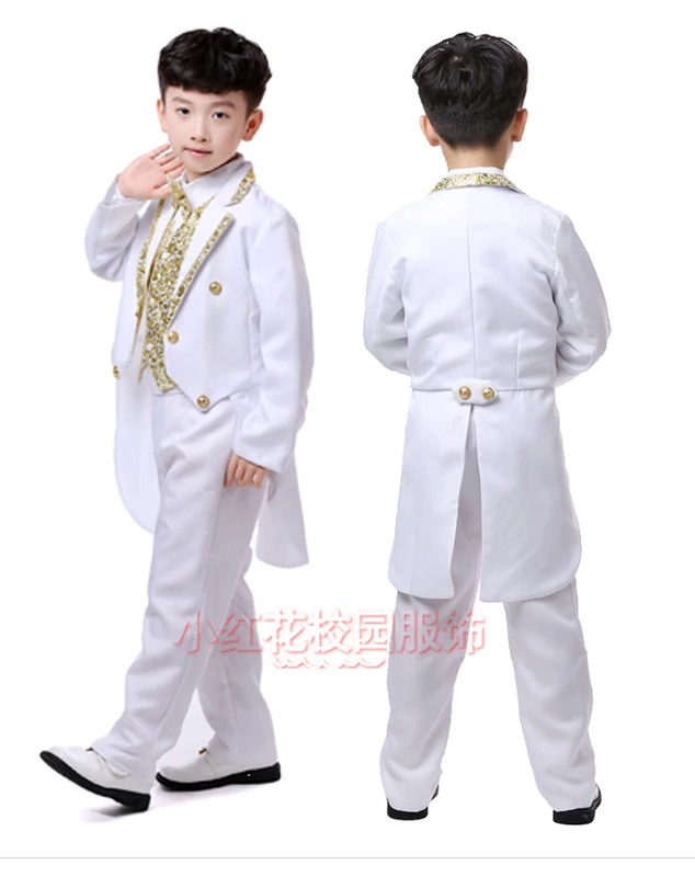 Chàng trai tuxedo hoa cô gái Set Set Anh vest Bộ đồ nhỏ cho trẻ em Hiệu suất biểu diễn Piano Dịch vụ biểu diễn