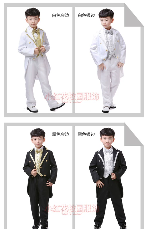 Chàng trai tuxedo hoa cô gái Set Set Anh vest Bộ đồ nhỏ cho trẻ em Hiệu suất biểu diễn Piano Dịch vụ biểu diễn