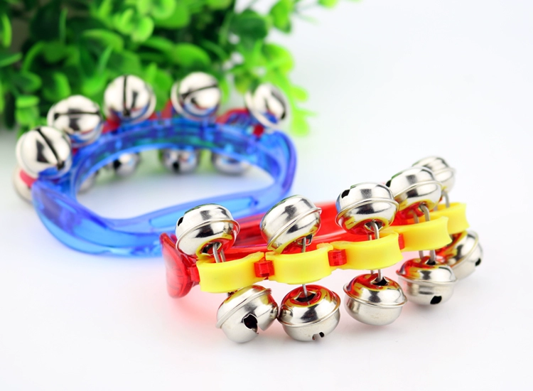 Orff Nhạc Cụ Bé Mẫu Giáo Chuông Nhựa Chuông Tay 10 Chuông Rattle Trẻ Em Đồ Chơi Âm Nhạc Bộ Gõ