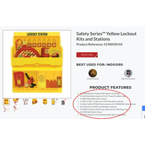 American Masterlock Marst S1900 Stop Workstation S1900VE410MCN Контейнер, содержащий аксессуары