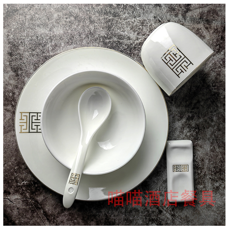 Hotel Thickened Bone China Tableware Set, Five-Piece Set, Four-Piece Set, Tableware Set, Special Offer